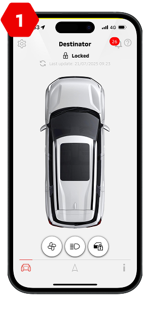 Pilih [ ] dari layar REMOTE.